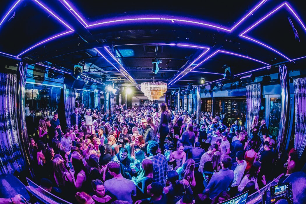 Crowded dance floor at LIV Miami Fontainbleau