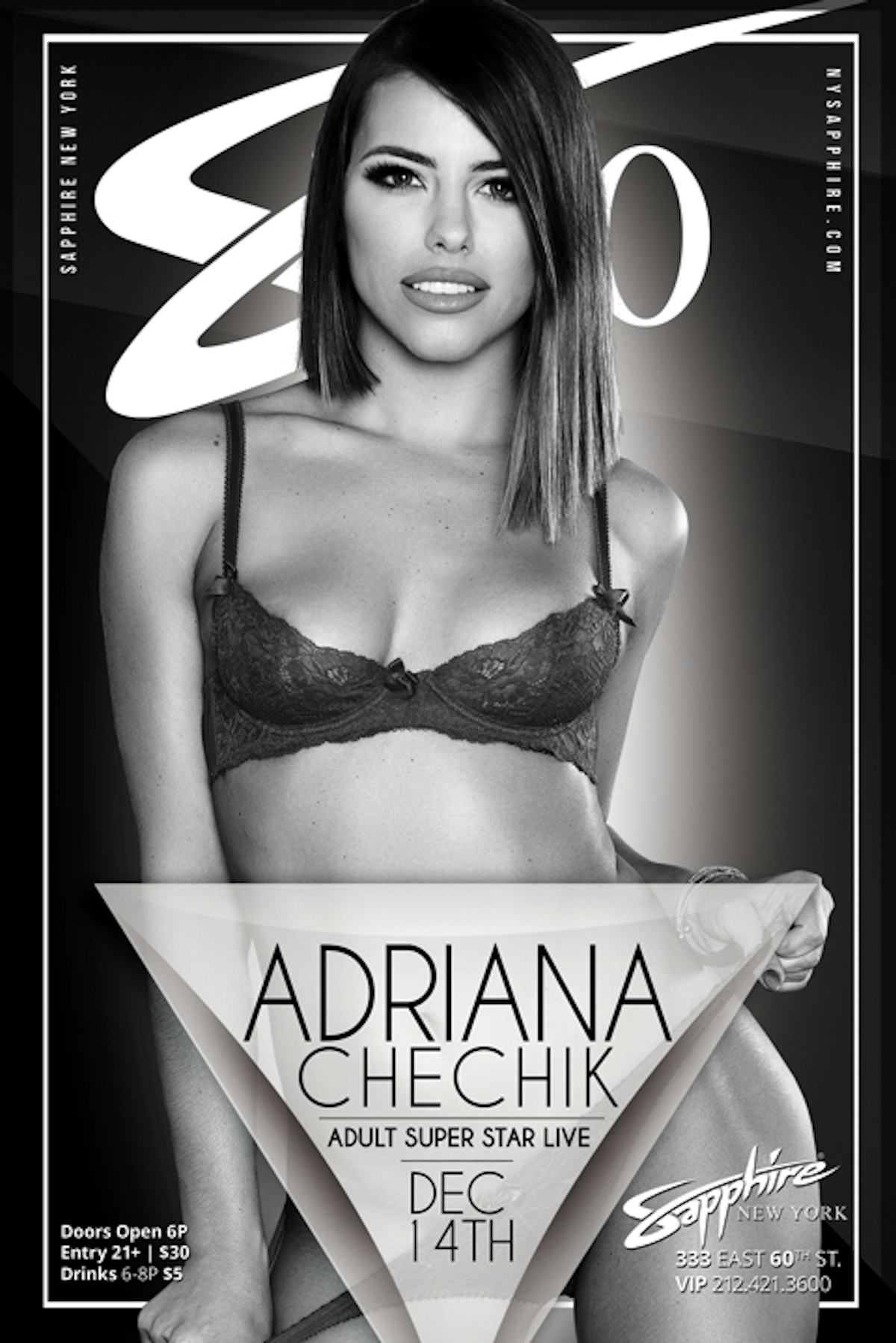 Tablelist | Buy Tickets and Tables to Adriana Chechik Friday 12.14.18  Sapphire 60 at Sapphire 60