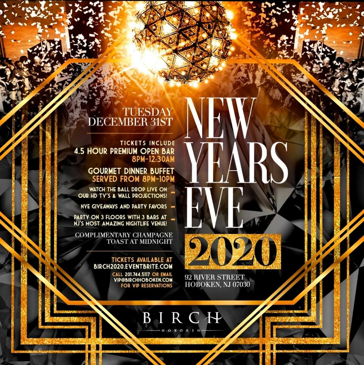 Tablelist | Buy Tickets and Tables to NEW YEARS EVE 2020 at Birch Hoboken